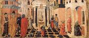 Francesco di Giorgio Martini Three Stories from the Life of St.Benedict oil on canvas